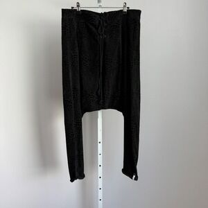 ONE by One Teaspoon X Black Croc‎ Print Dropped Crotch Harem Pants Lace Up Waist